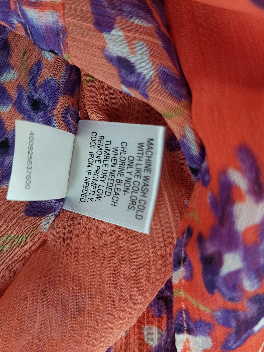 Apt. 9 Floral Ombre Sheer Kimono Wrap Coral Purple Boho Chiffon Medium - Picture 7 of 8